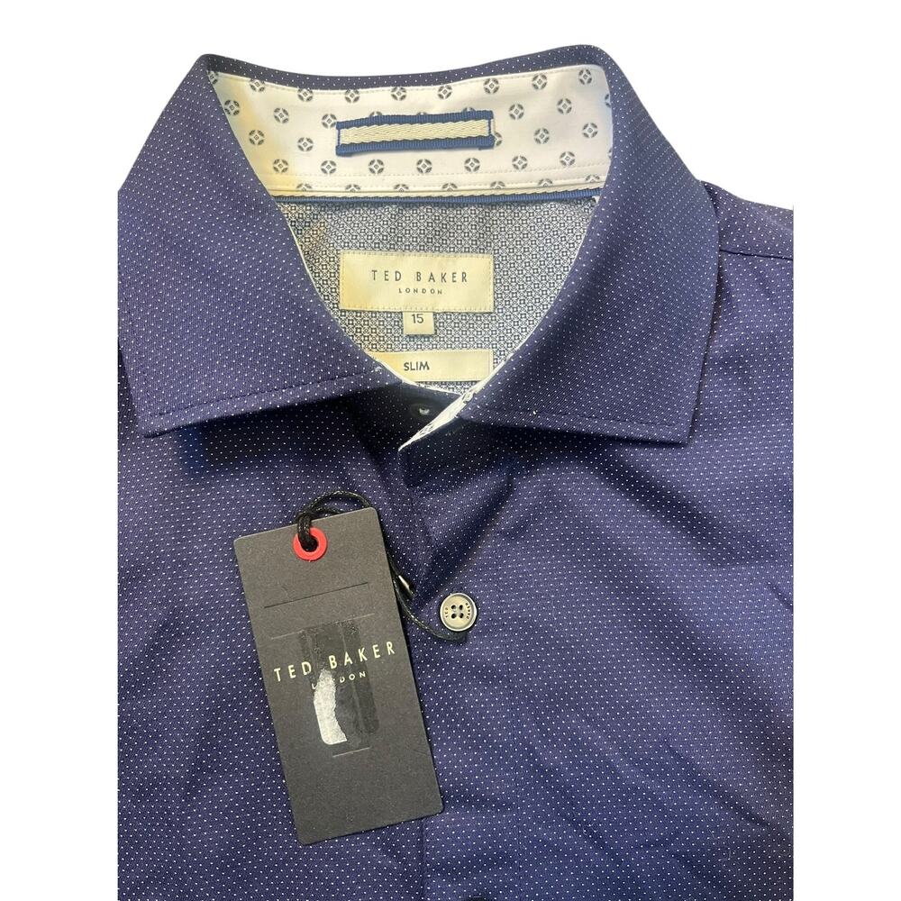 Ted Baker *Mayyer* Formal Stretch Dot Dress Shirt | Mens 15 32/33 Slim Fit - Picture 7 of 12